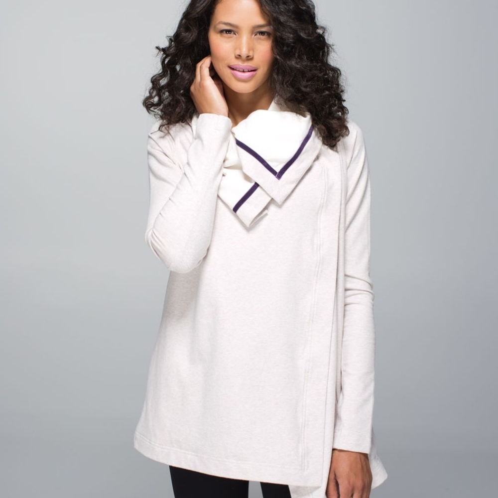 lululemon athletica White Sweater with Black Trim